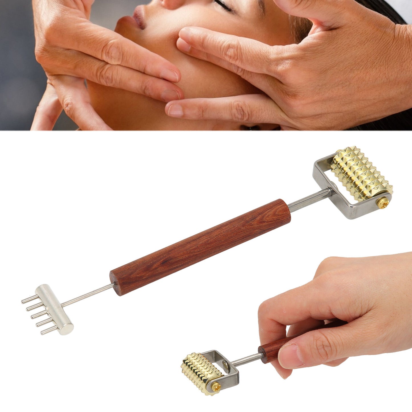 new Massage Roller Copper Handle Promote Blood Circulation Double Head Roller HGF koeek - KOEEK