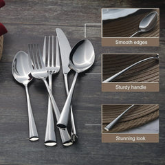 20-Piece Forged Silverware Set Stainless Steel Flatware Set,Service for 4
