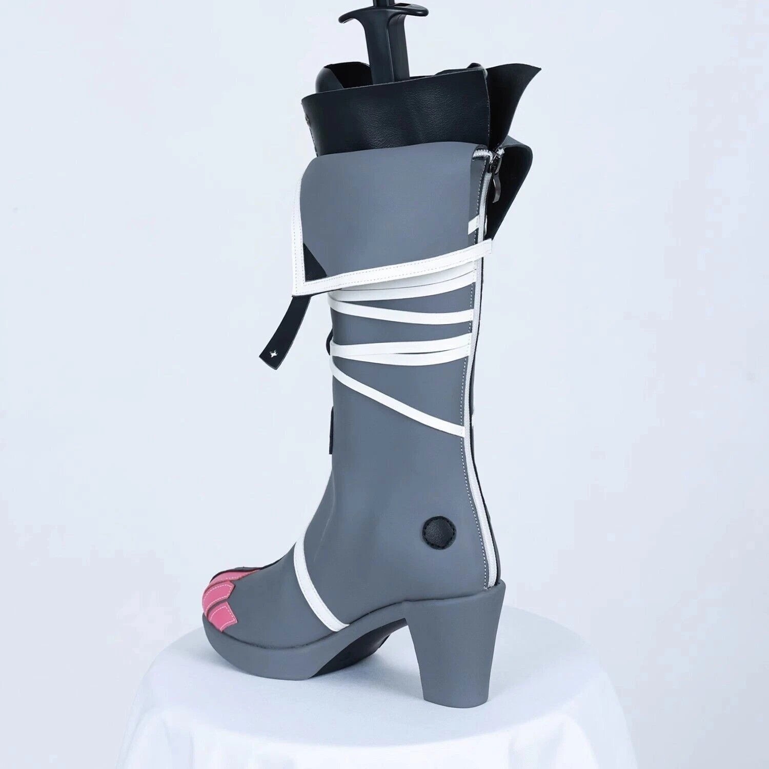 Game Zenless Zone Zero Cosplay Jane Doe Gray Shoes Long Zipper Boots Customized 07FC0E-D4 - KOEEK