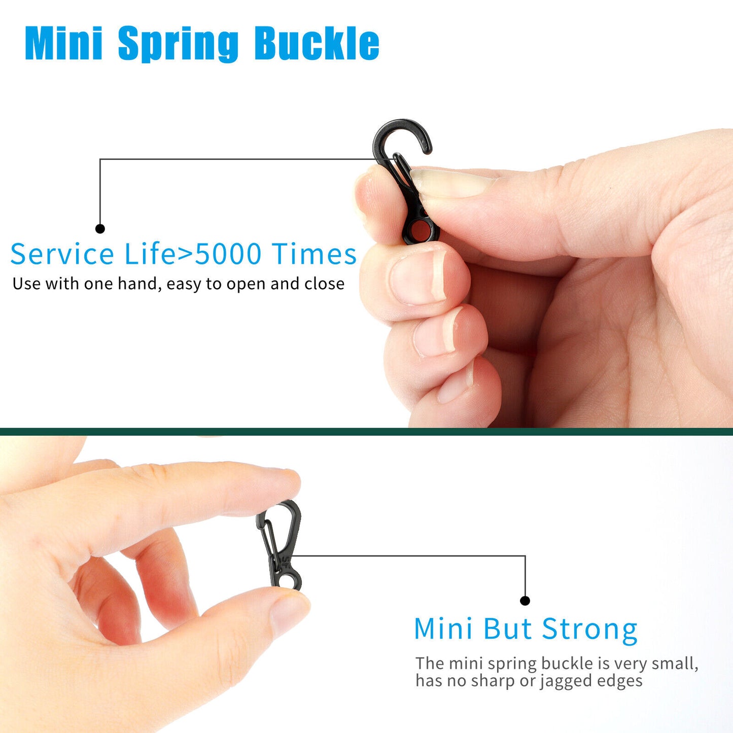 10-40x Mini SF Aluminum Spring Carabiner Clip Keychain Outdoor Snap Camping Hook koeek - KOEEK