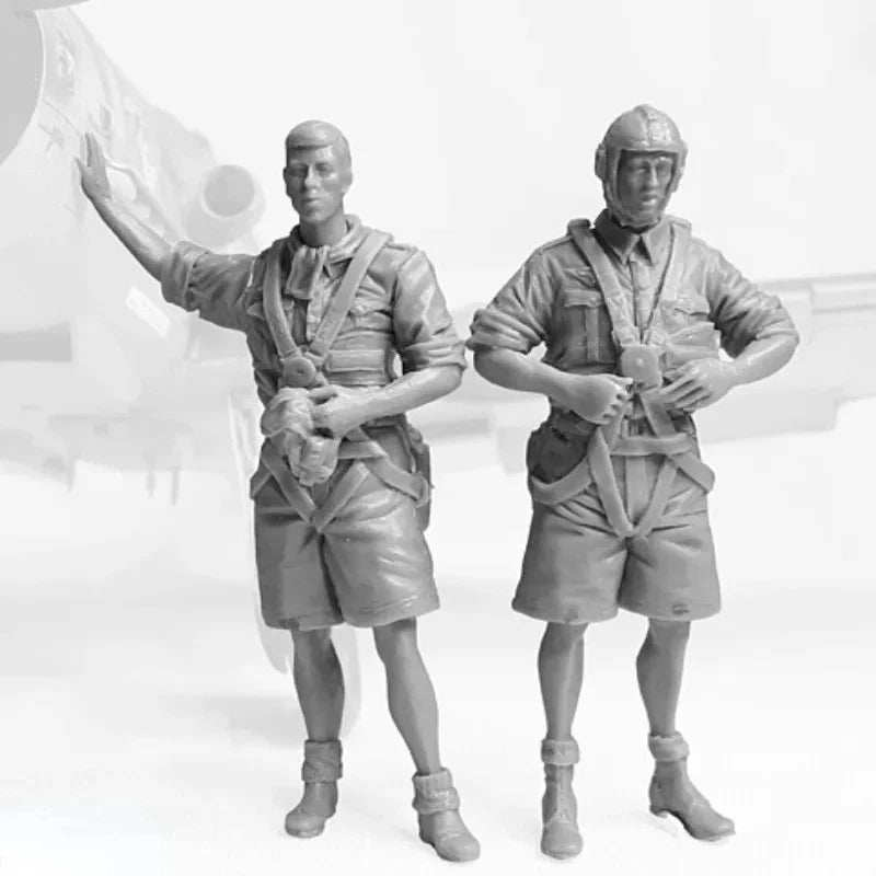 1/32 Resin Model Kit German Luftwafe Pilots 2 Figures Unassembled Unpainted 07FC0E-D4 - KOEEK