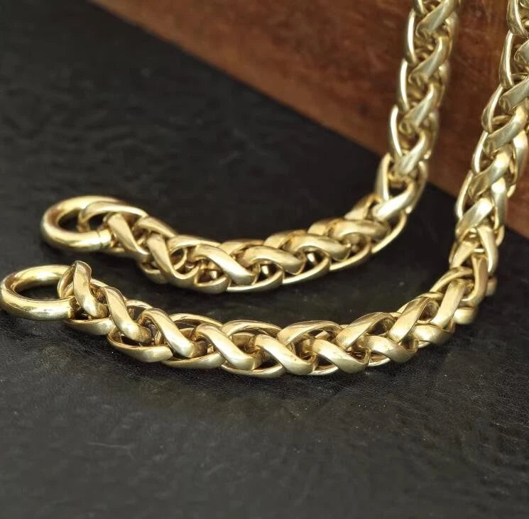 6mm x 44cm Solid Brass Wheat Chain Key Wallet Chain Fob chain Crafts 07FC0E-D4 - KOEEK