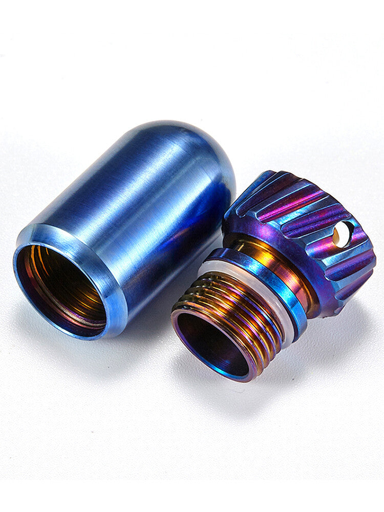 Titanium Waterproof Emergency Capsule Box Pill Case Keychain Pendant Bottle EDC 07FC0E-D4 - KOEEK
