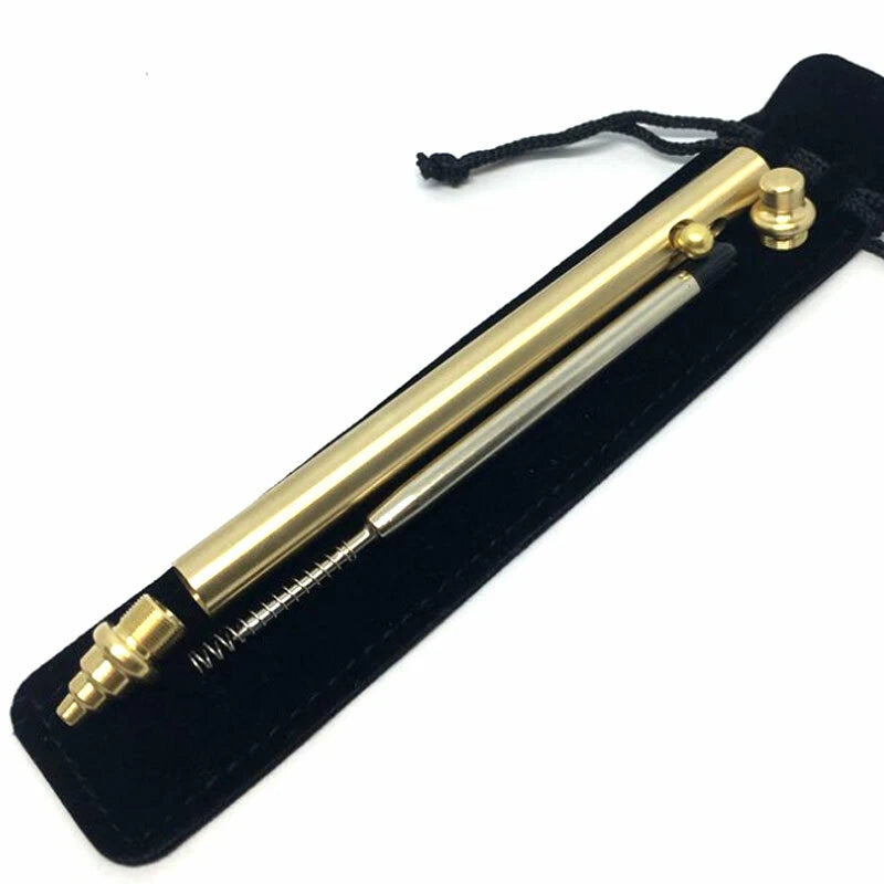 Outdoor EDC Solid Brass Practical Ball Pen Signature Pen Metal G2 Refills EDC - KOEEK
