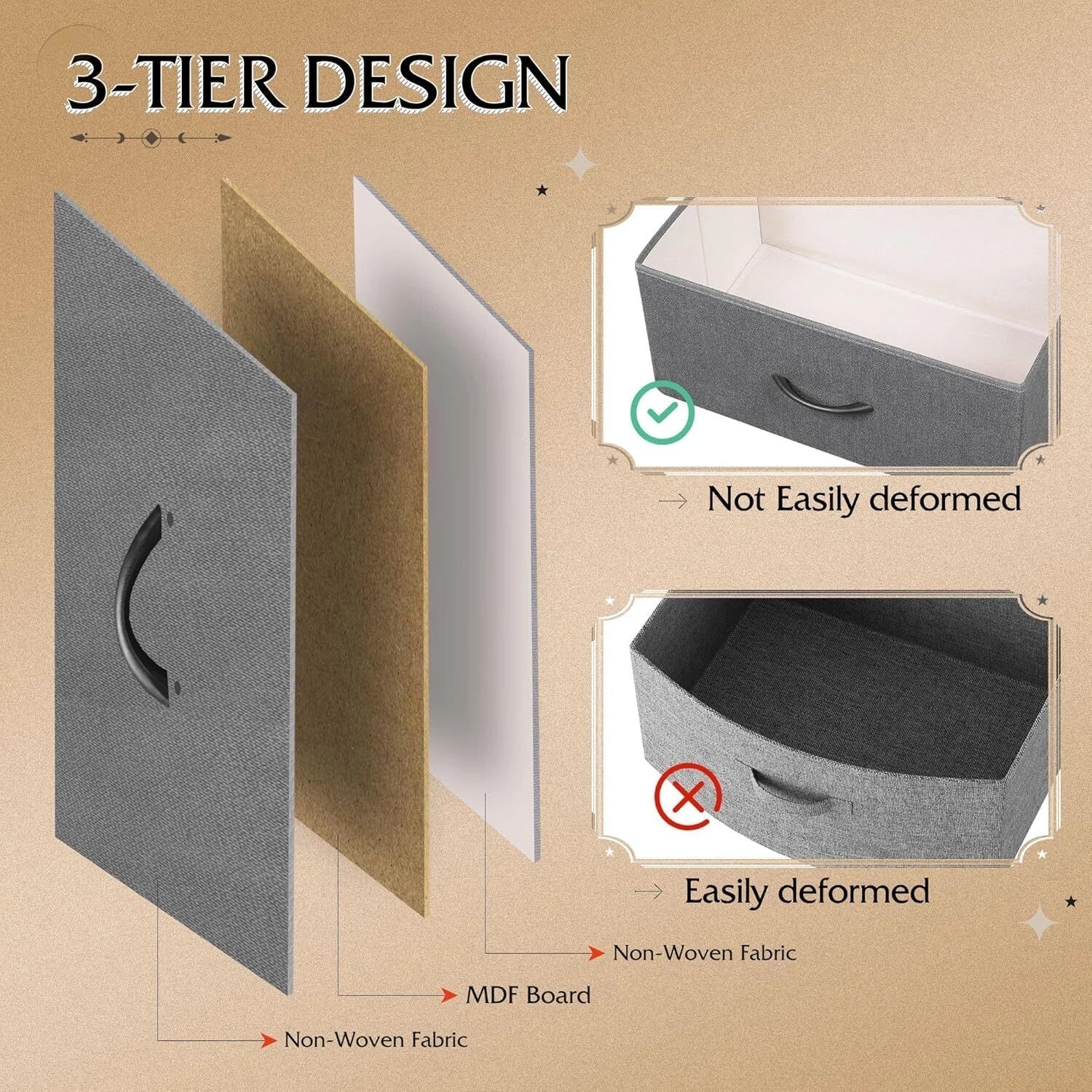 Fabric dresser for bedroom, high dresser with 8 drawers 07FC0E-D4 - KOEEK