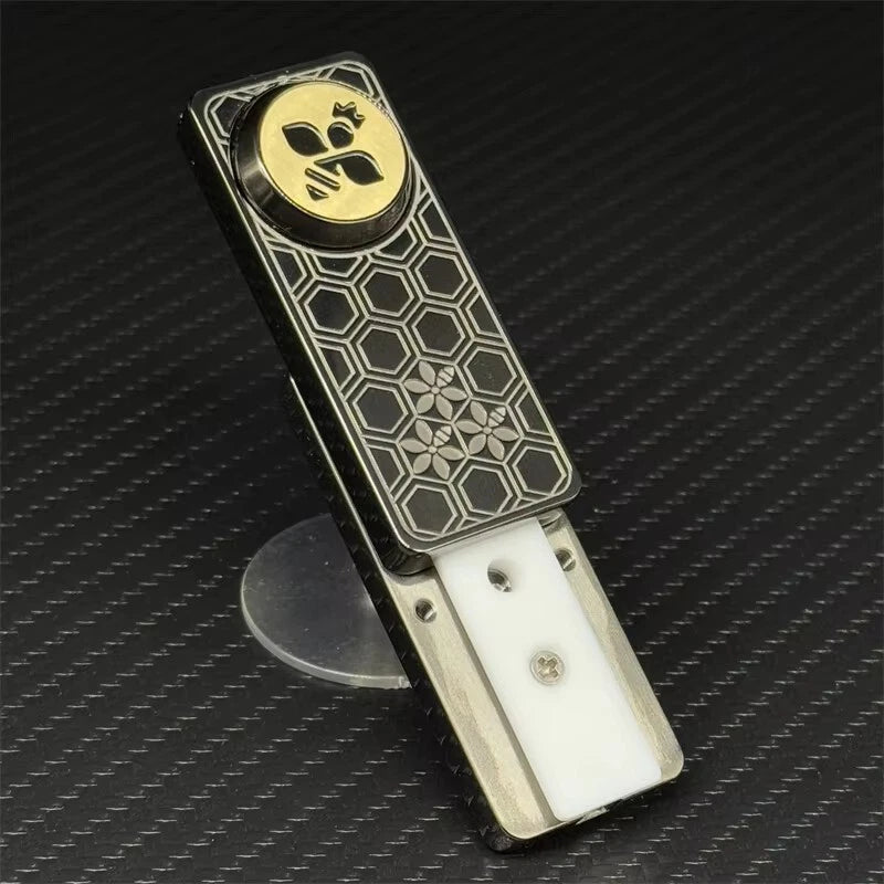 Hot Bee with Crown EDC Fidget Slider Stainless Steel Mechanical Push Fidget Toys 07FC0E-D4 - KOEEK