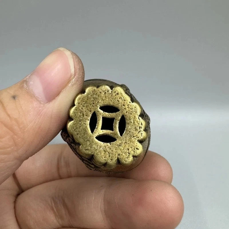 42mm Cute Chinese Brass Zodiac Animal Monkey Yuanbao Feng Shui Wealth Statue 07FC0E-D4 - KOEEK