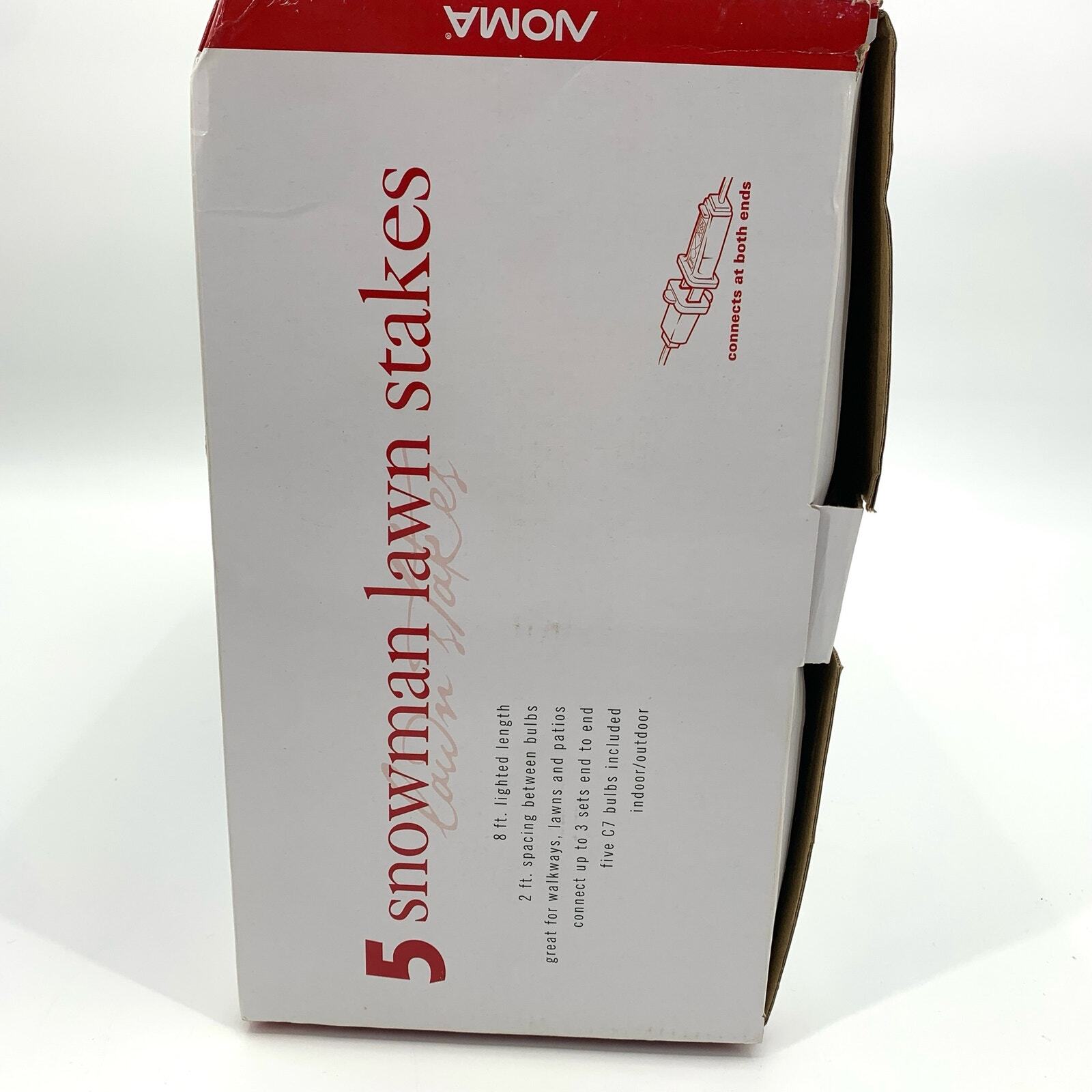 NOMA  Old Stock Un 5 Lighted Snowman Pathway Lawn Stakes Christmas Decor NOMA - KOEEK