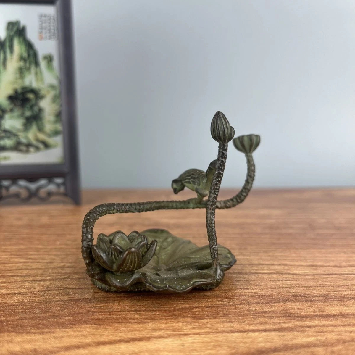 Lotus Backflow Incense Burner Copper Tea Pet Tea Art Decor 07FC0E-D4 - KOEEK