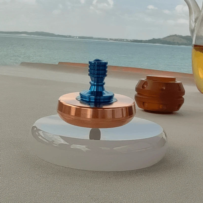 Titanium Brass Spinning Top EDC Desktop Fidget Toy Stress Relief Top Spinner 07FC0E-D4 - KOEEK