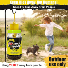 new Reusable Fly Traps Outdoor Bottles, 3 Pack Killer Catcher Jar yellow blue 07FC0E-D4 - KOEEK