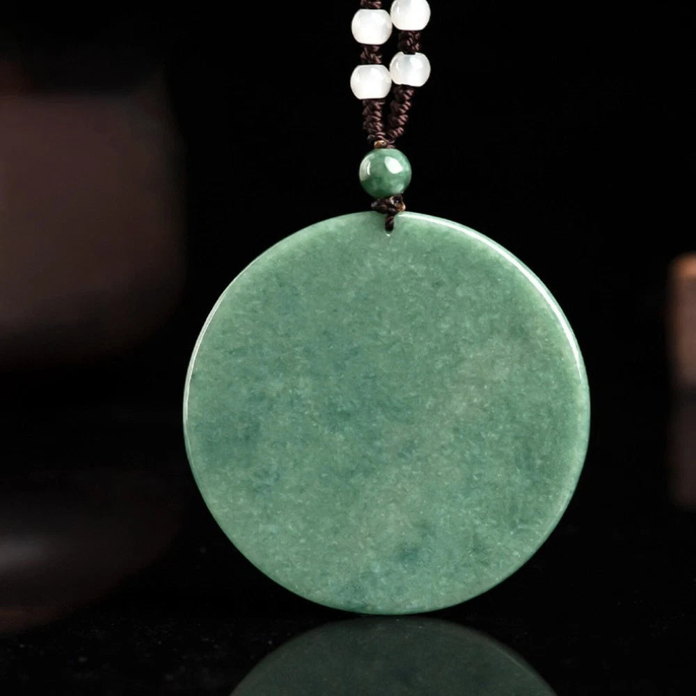 Guanyin Buddha Round Pendant Natural Grade A Jade Jadeite Green Thousand-handed 07FC0E-D4 - KOEEK