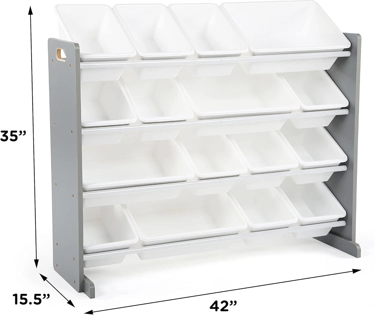 Extra Large Wooden Toy Organizer, Extra Large, Gray/White 07FC0E-D4 - KOEEK