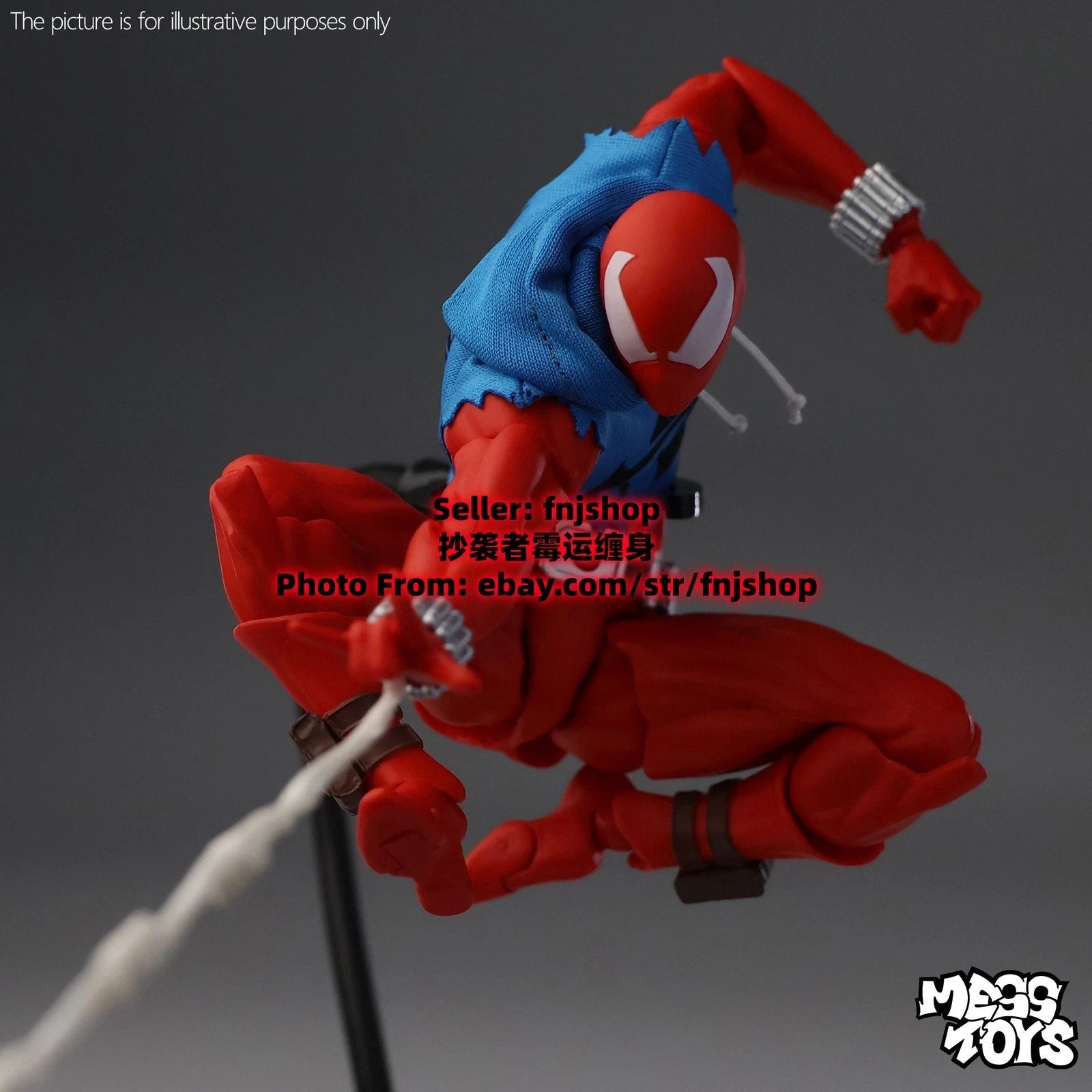 Hot- Mess Toys Scarlet Hero Spider-Man Blue Suit 1/12 Action Figure US STOCK MESS_TOYS - KOEEK