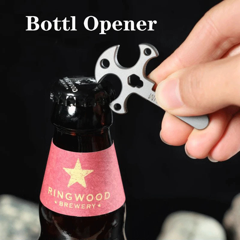 Outdoor Mini Titanium Pendant Necklace Pocket Multi Tools EDC Card Keychain 07FC0E-D4 - KOEEK