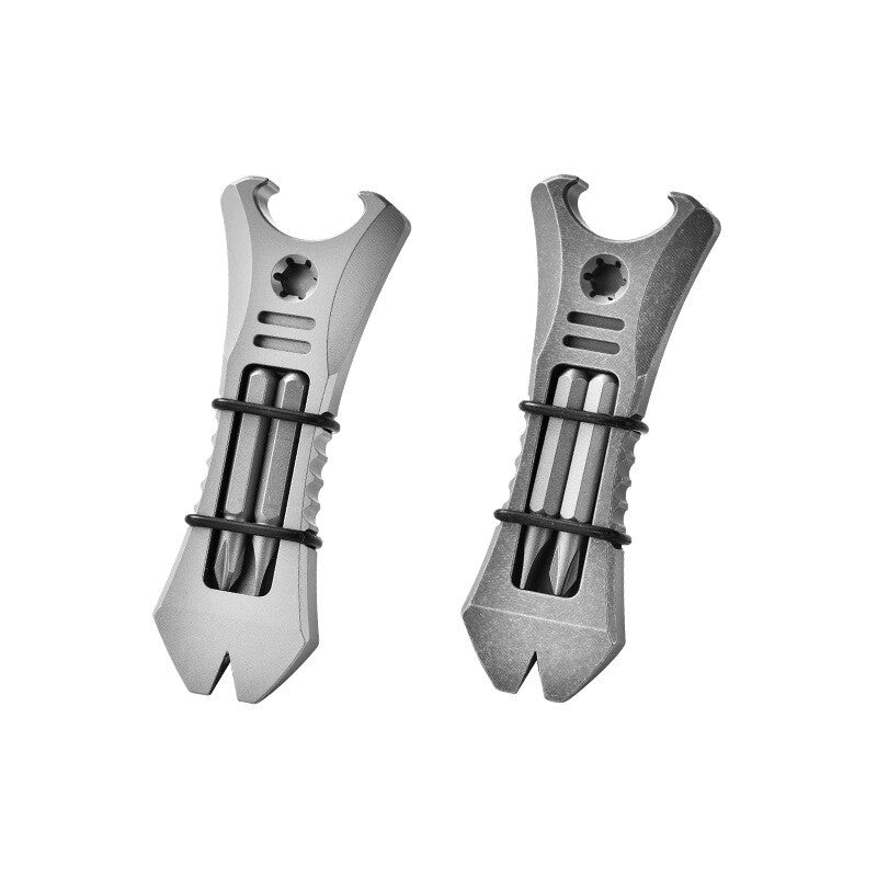 EDC Titanium Pry Bar Crowbar Bottle Opener Screwdriver Pocket Multi Tool Outdoor 07FC0E-D4 - KOEEK