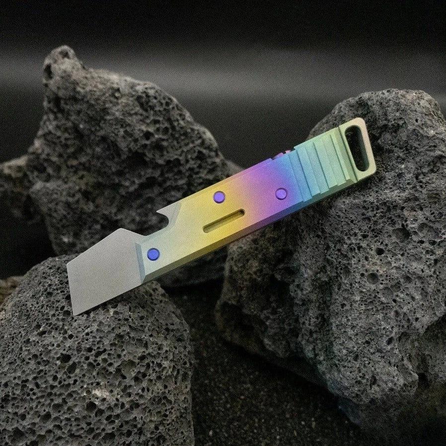 TC4 Titanium Alloy Pry Bar EDC Tool with Window Breaker 07FC0E-D4 - KOEEK