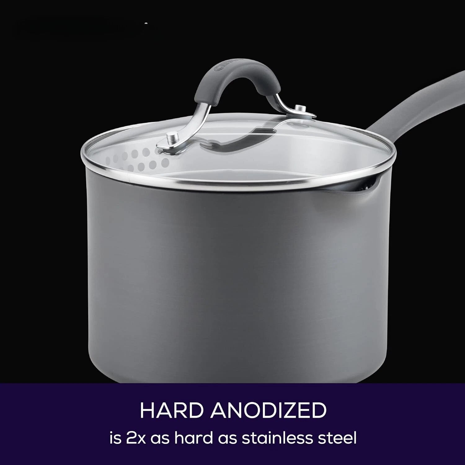 Hard Anodized Nonstick, 3-Quart, Gray 07FC0E-D4 - KOEEK
