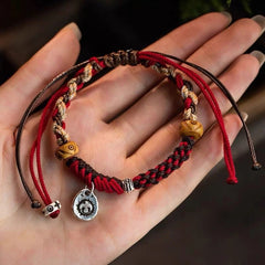 Handmade Tibetan Rope Bracelet Lamu Style Unisex Cotton Cord Ethnic Jewelry 07FC0E-D4 - KOEEK