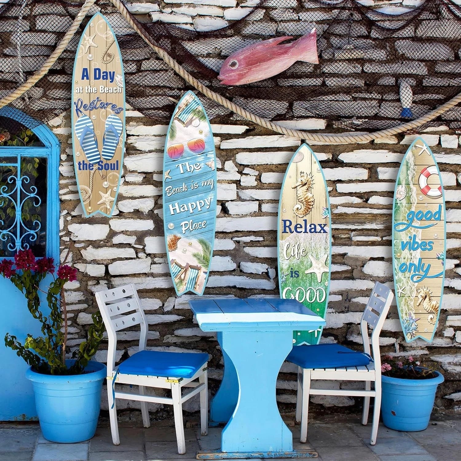 4 Surfboard Wall Decorations Surfboard Wall Hanging Decorative Plaque 07FC0E-D4 - KOEEK