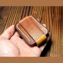 Hand made  Leather Case For Zippo Lighter Full Grain Cowhide Pouch Holder 07FC0E-D4 - KOEEK
