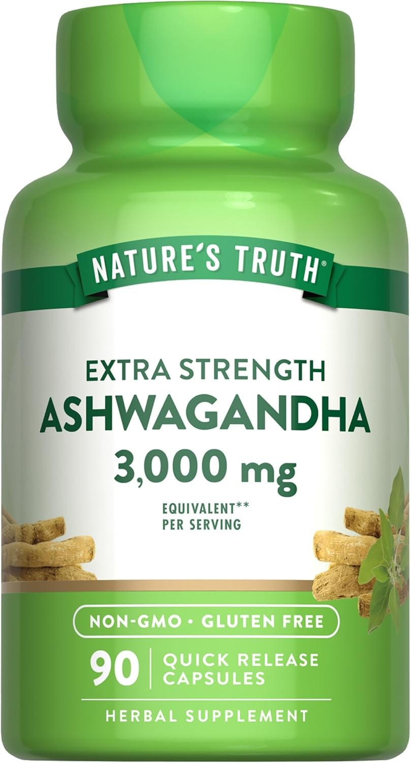 new Nature's Truth Ashwagandha Capsules | 3000mg | 90 Count | Extra Strength |... NATURE'S TRUTH - KOEEK
