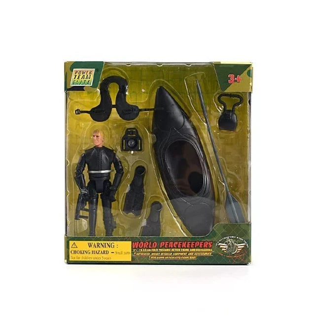 Power Team 1:18 3.75" Special Forces Action Figure w/ Kayak PaddleSetCollectible TEAM - KOEEK