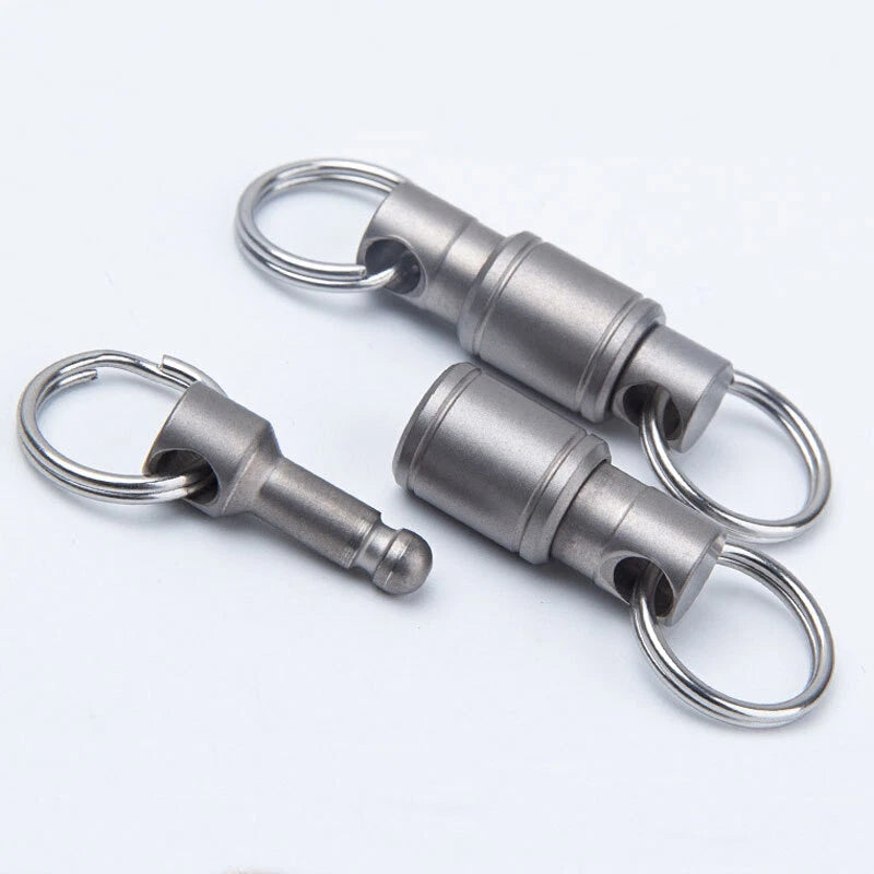 EDC TC4 Titanium Insert Buckle Gimbal Ring Portable Double Keychain Pendant Tool EDC - KOEEK