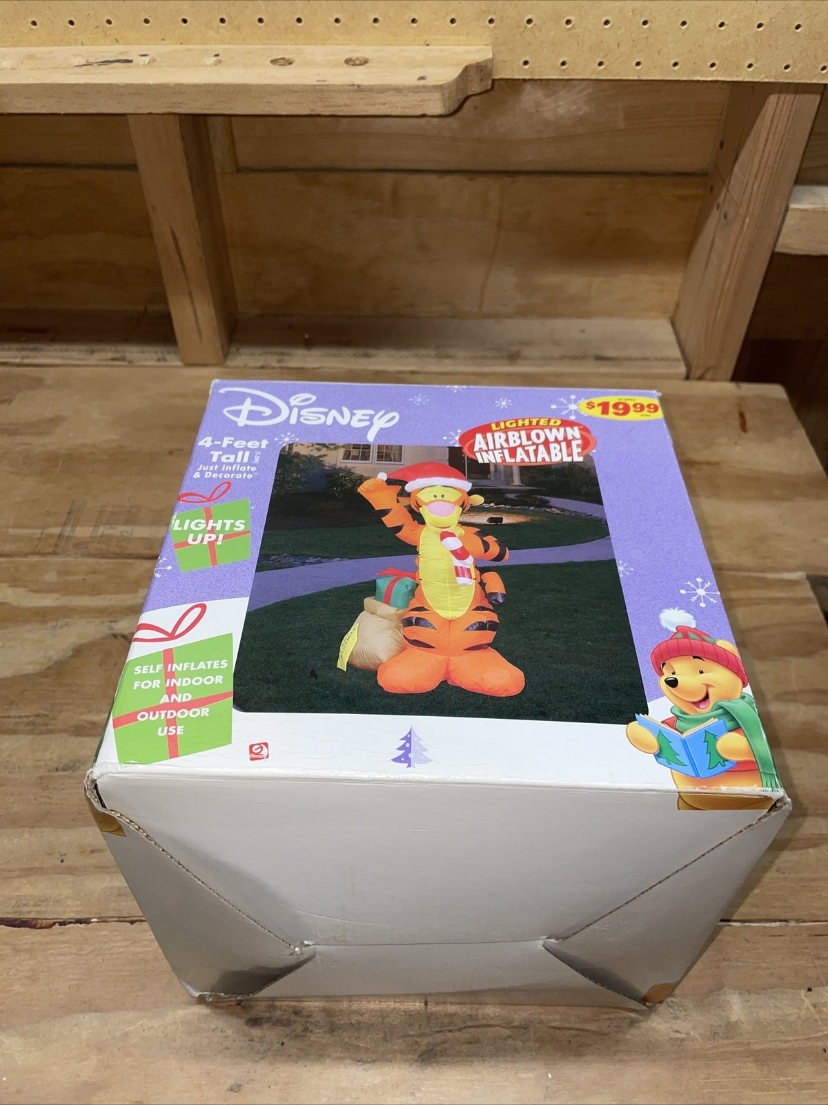 Disney Airblown Inflatable Pooh 4 Ft Christmas Lights Up Gemmy 2004 Rare GEMMY - KOEEK