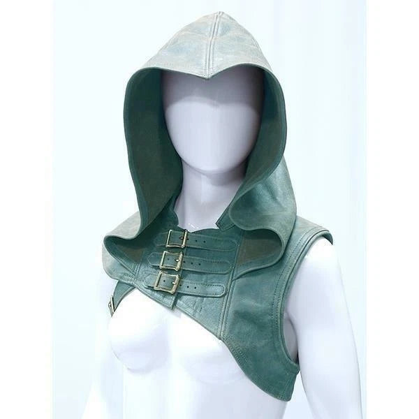 Medieval Buckle Cosplay Shoulder Armor Cloak Leather Headsuit Retro Renaissance 07FC0E-D4 - KOEEK