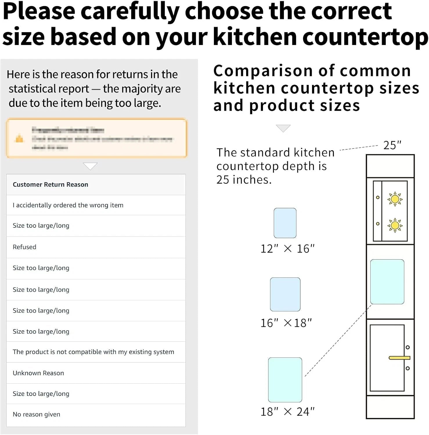 Large tempered glass cutting board, dimensions 18 inches × 24 inches 07FC0E-D4 - KOEEK