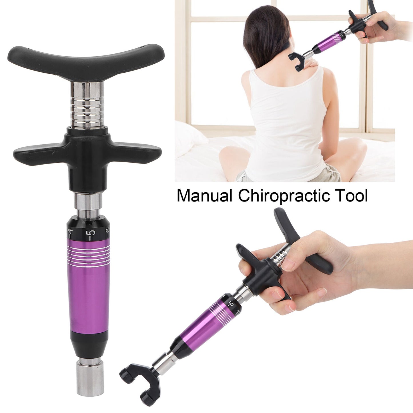 new Chiropractic Adjustment Correction Ergonomic Spine Massager(Purple ) HGF koeek - KOEEK