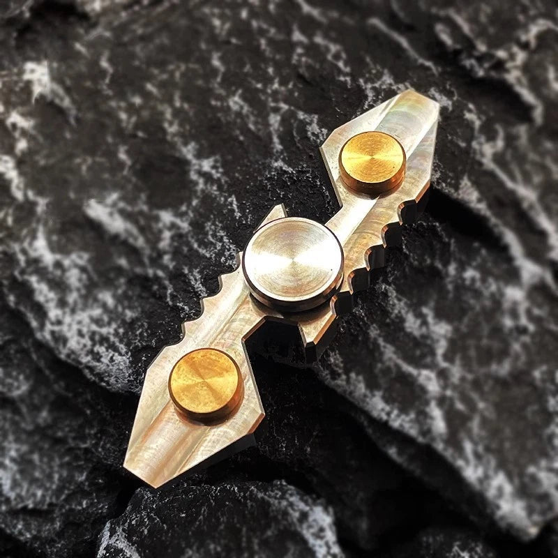 Titanium+Brass Hand Twisting Spinning Top Crowbar Bottle Opener Spinner Gyro Toy 07FC0E-D4 - KOEEK