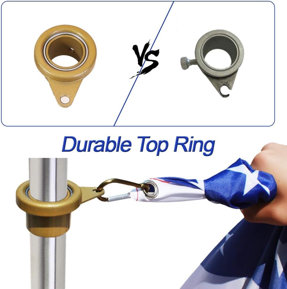 new MOFEEZ Flagpole Rotating Rings,360 Degree Pack of 2 Gold, 2 -Gold MOFEEZ - KOEEK