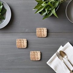 6pcs Rustic Straw Napkin Ring - Farmhouse Weaving Braided Napkin Buckles - 07FC0E-D4 - KOEEK