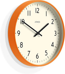 Studio Clock | Modern Round Wall Clock | 12 inch | Orange | Easy to Read Numbers 07FC0E-D4 - KOEEK