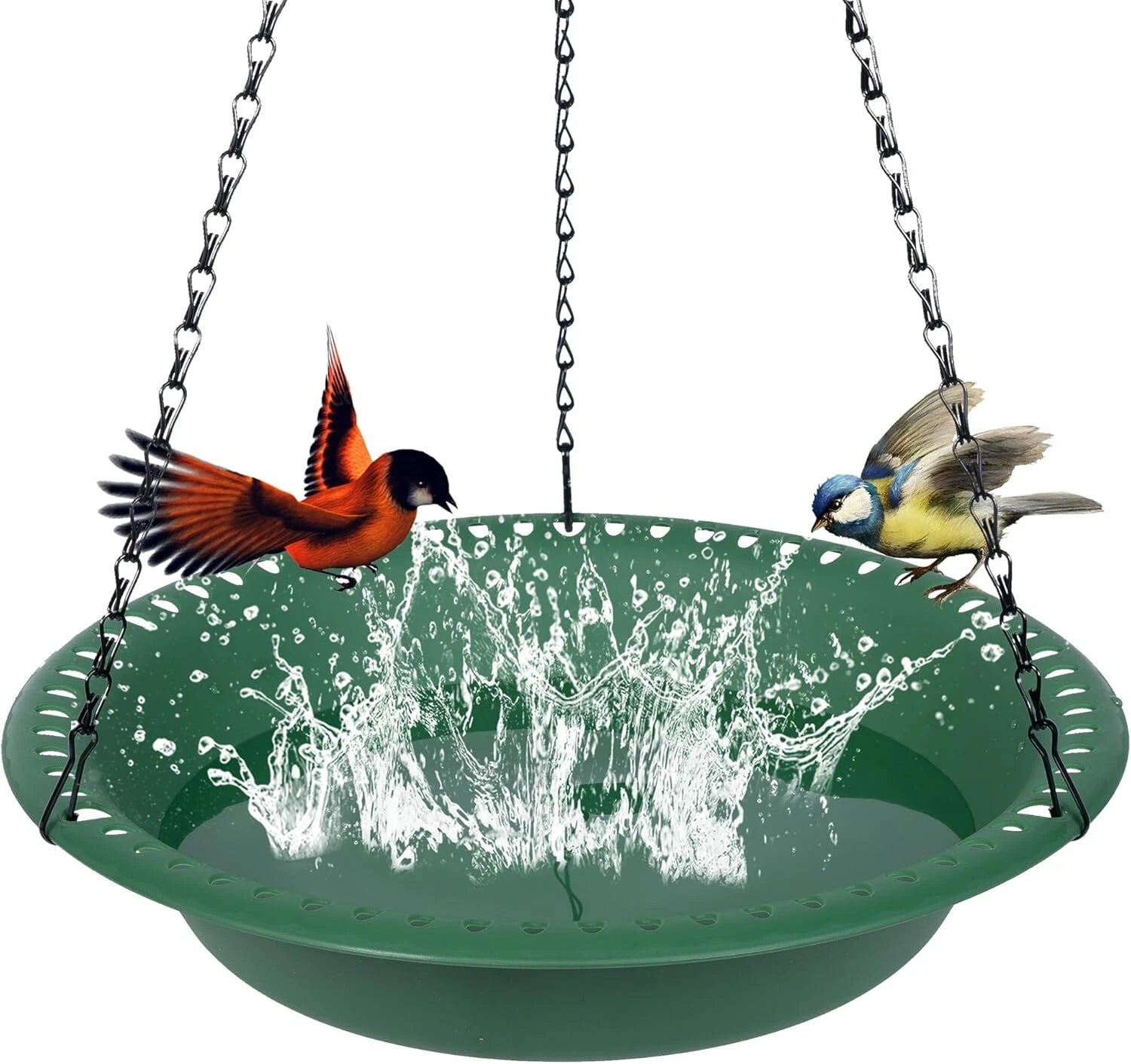 Bird Baths Outdoors Heavy Duty, 10 inch BirdBath Bowl Only with 22” Rust-Proof 07FC0E-D4 - KOEEK