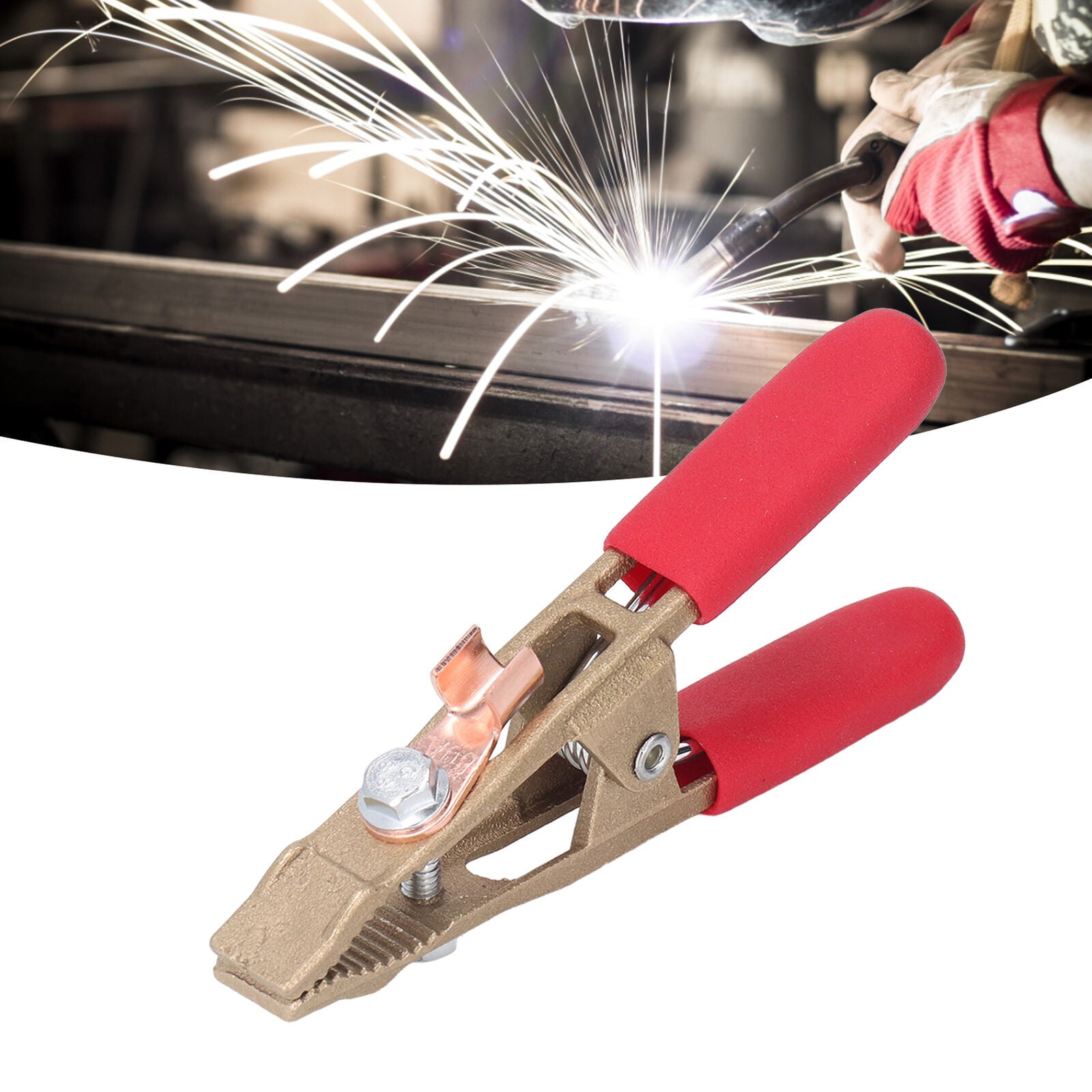 new A Shape Earth Wire Clamp Brass Grounding Clamp Argon Arc Welding Pliers 260A koeek - KOEEK