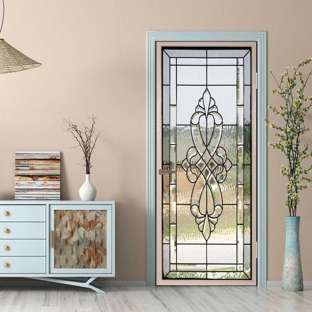 3D Sticker Imitation Glass Door Living Room Door Wall Mural Photo Home Decor 07FC0E-D4 - KOEEK