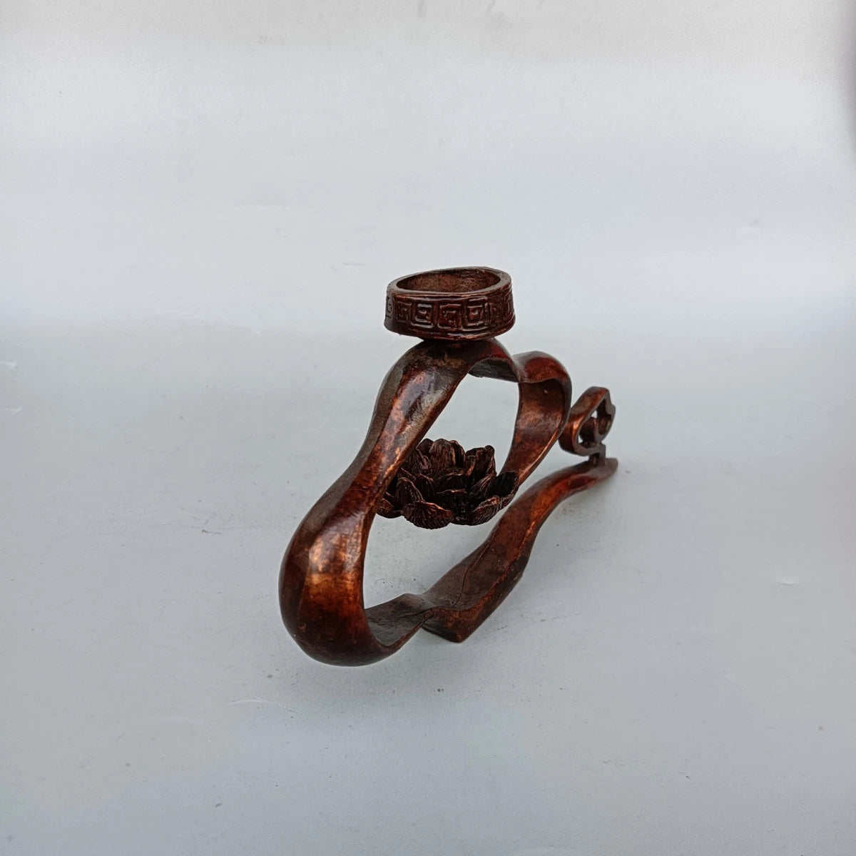 Copper Incense Burner Lotus Cloud Backflow Creative Home Decor Handcrafted 07FC0E-D4 - KOEEK