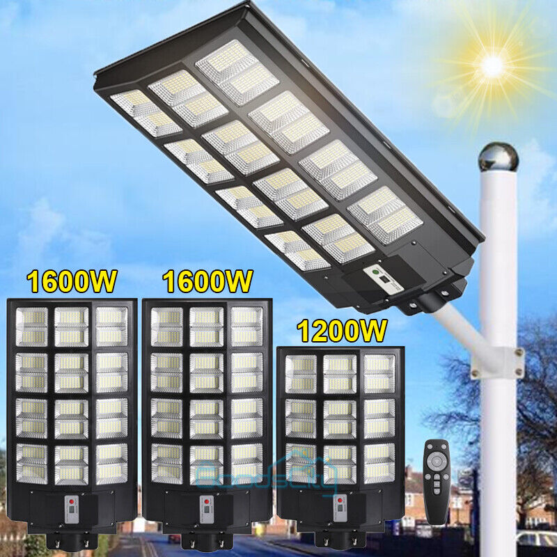 ny 10000000LM LED Solar Road Street Flood Light Utendørs Hage Hage Lampe Vanntett