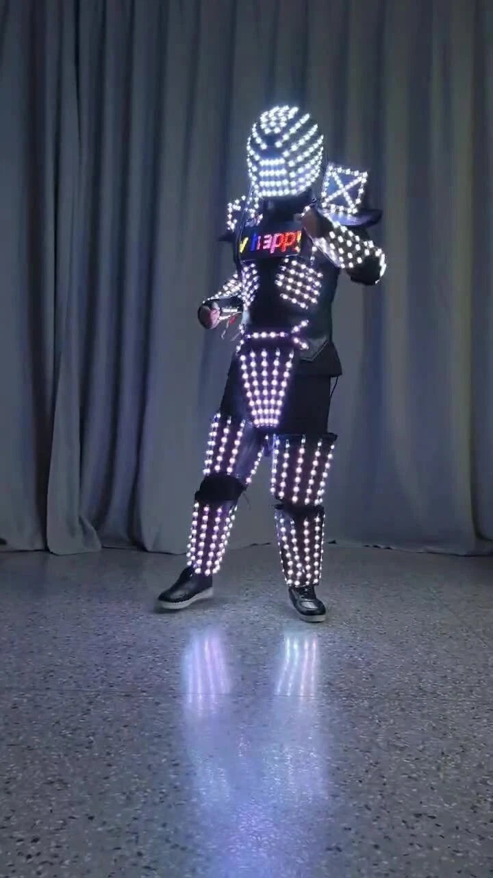Colorful LED RGB Performance Suit Bar DJ Illuminated Dance Programming Costume 07FC0E-D4 - KOEEK