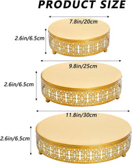 3 Pack Metal Gold Cake Stand, 12/10/8 Inch Round Cake Stands for Dessert Table 07FC0E-D4 - KOEEK