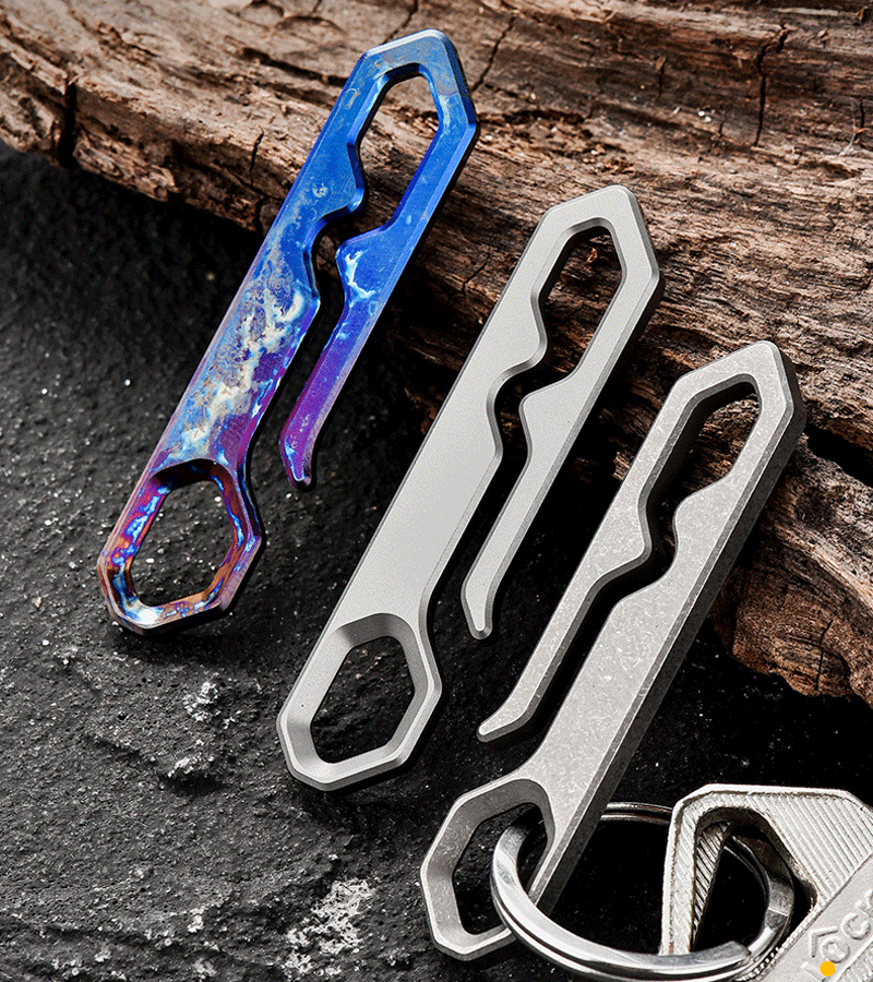 Titanium Creative Keychains Belt Hanging Simple Keyring Pendant EDC Multi-Tools 07FC0E-D4 - KOEEK