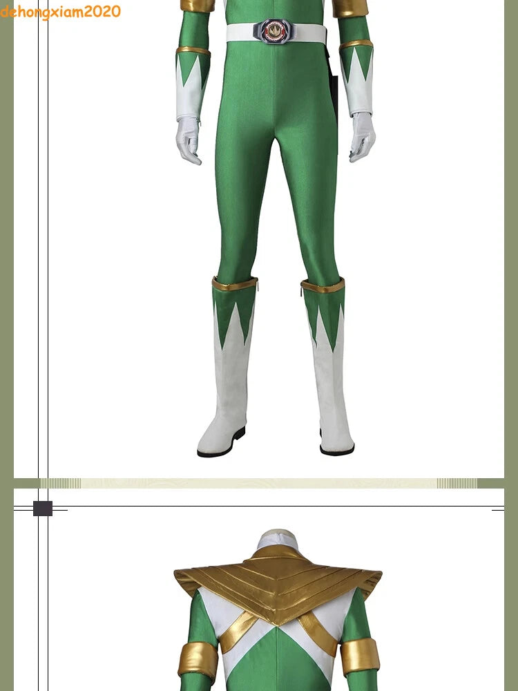 Green Ranger Burai Cosplay Costume Outfit Dino Rangers Tommy Oliver Gold Armor 07FC0E-D4 - KOEEK
