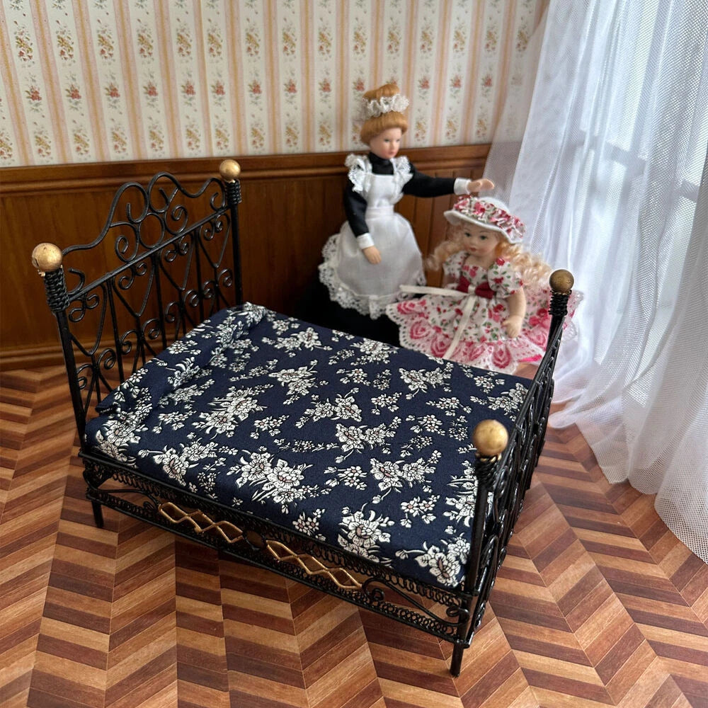 1:12 Scale Dollhouse Miniatures Vintage Princess Double Bed Bedroom Furniture 07FC0E-D4 - KOEEK