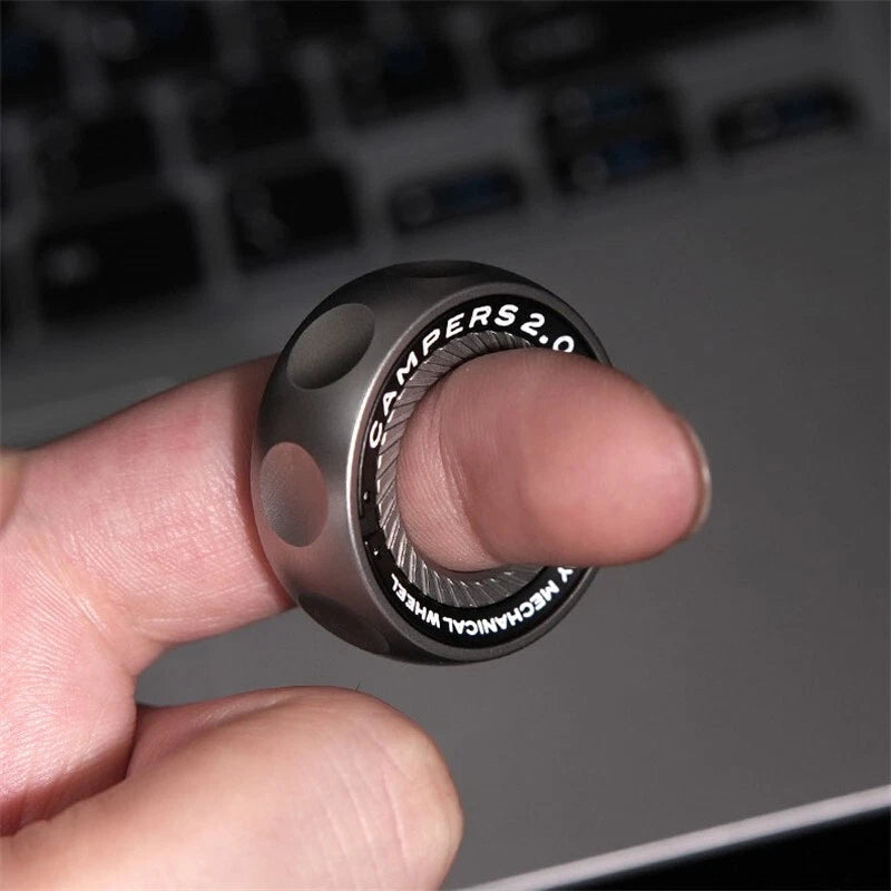 Ratchet Fidget Ring Metal Mechanical Fidget Toy Portable Fingertip EDC Spinner 07FC0E-D4 - KOEEK