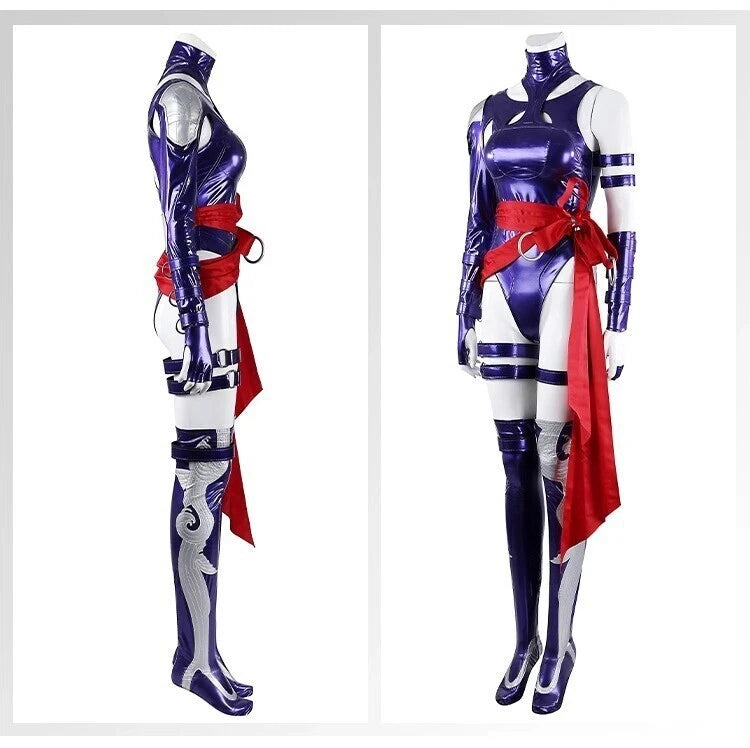 Marvel Rivals Psylocke Jumpsuits Outfit Women's Purple Cosplay Costume Bodysuit 07FC0E-D4 - KOEEK