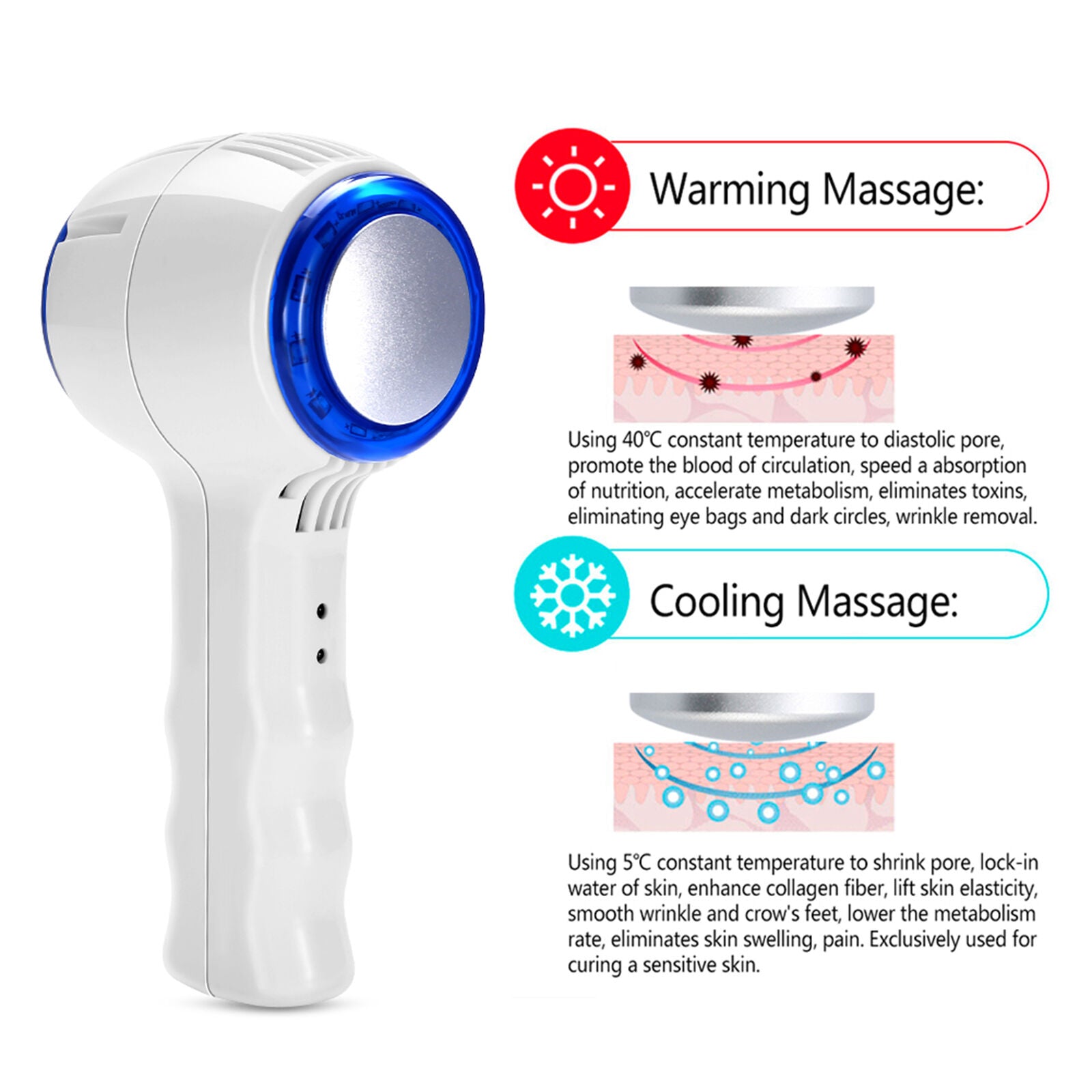 new Beauty Device - Hot And Cold LED Hammer Cosmetic Facial Machine Face Skin Lift koeek - KOEEK