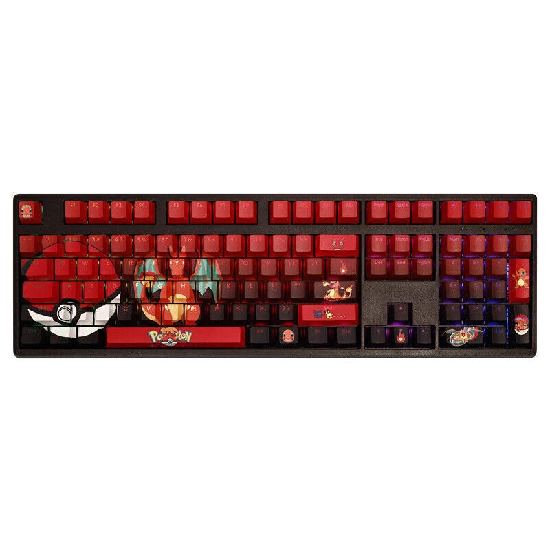 108 Keys Charmander Transparent PBT Mechanical Keyboard Keycaps Cherry MX High 07FC0E-D4 - KOEEK